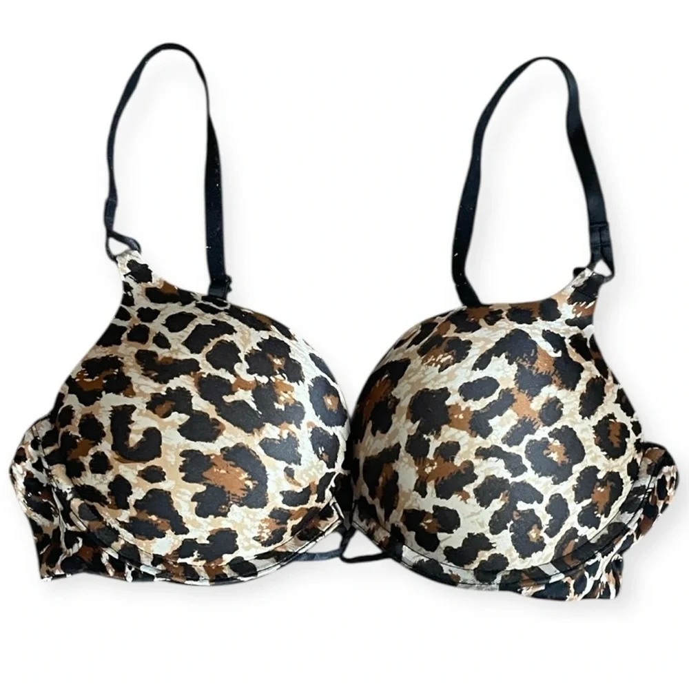 Victorias Secret Miraculous Plunge Leopard Print Push Up Bra Women’s 34B padded - Picture 1 of 5
